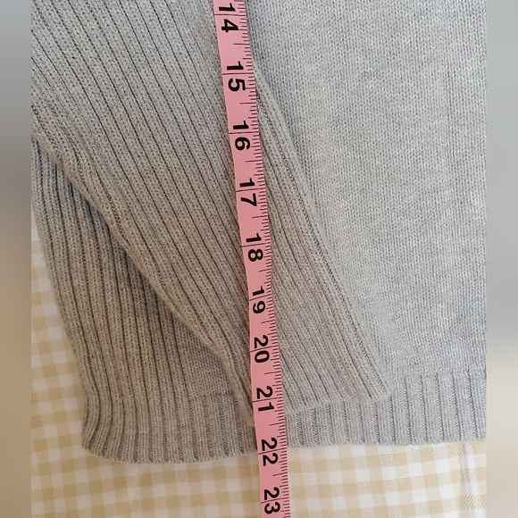 St. Johns Bay Womens Sweater 1/4 Zip Knitted Mock Neck Long Sleeve Gray size XL - Picture 3 of 5